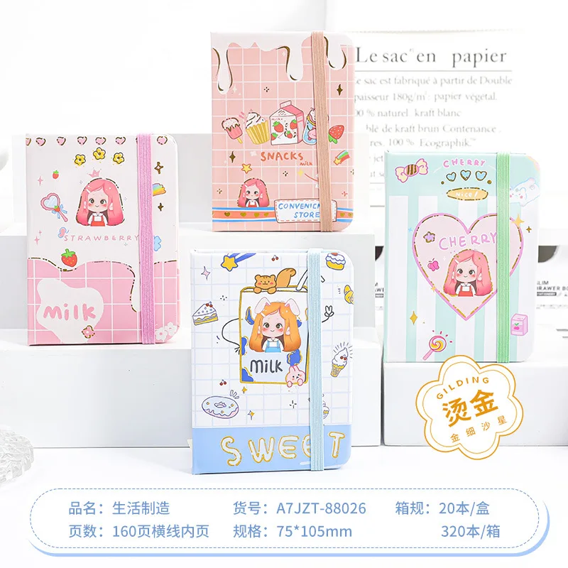 Ready to ship hot sale school notebooks student gift stationery items cute cartoon mini dairy book 2024 notebook