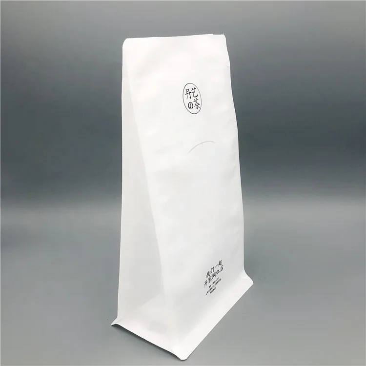 China Factory Wholesale Stand Up Pouch Flat Bottom Packing Bag Kraft Paper Coffee Bag With Valve Recycle