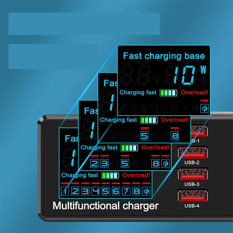  100W 8 портов USB Быстрое беспроводное зарядное устройство для IPhone 11 Pro Max QC 3 0 Быстрая зарядка с функцией PD EU/US/UK /AU