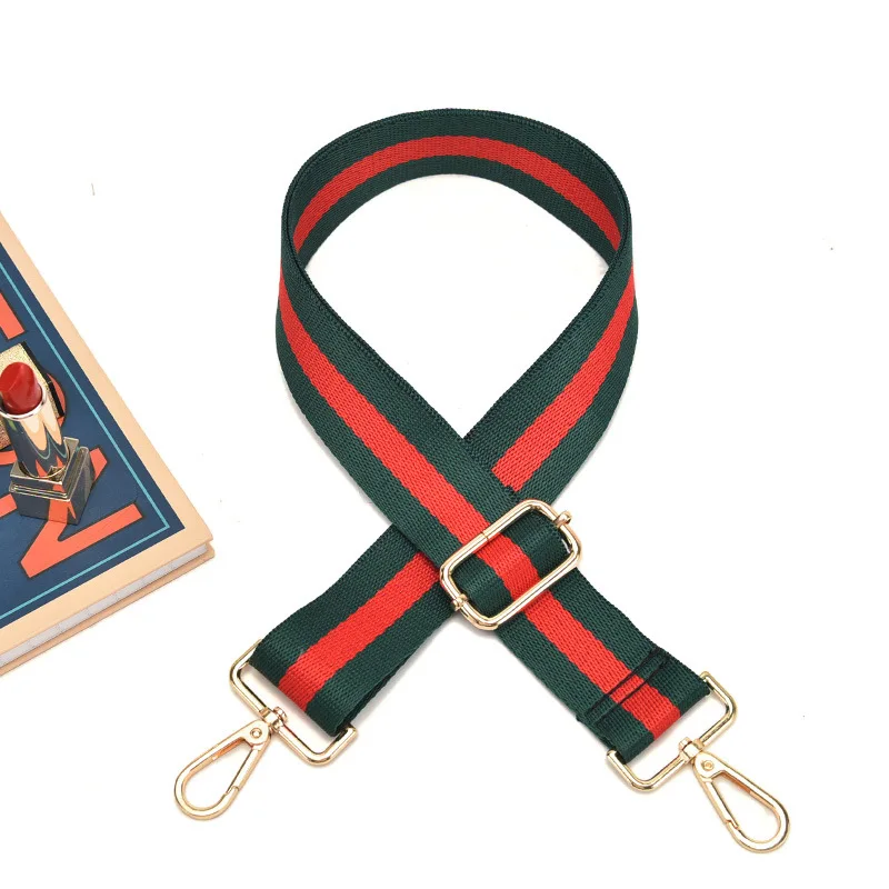 Multi Color Stripe Polyester Shoulder Straps Woven Replacement Purse Straps for Bag Handle
