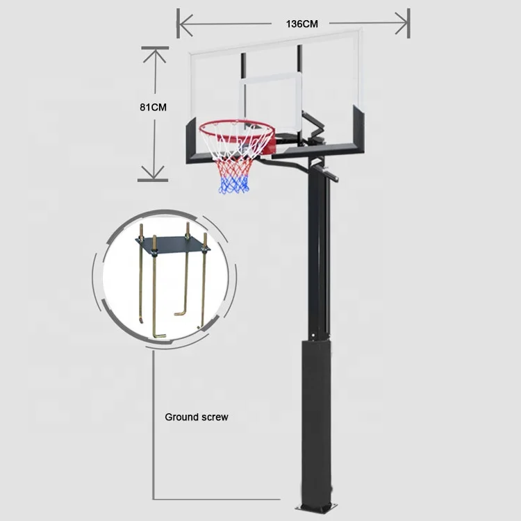 High Quality Height Adjustable Removable Fixed Inground Basketball Hoops Stand
