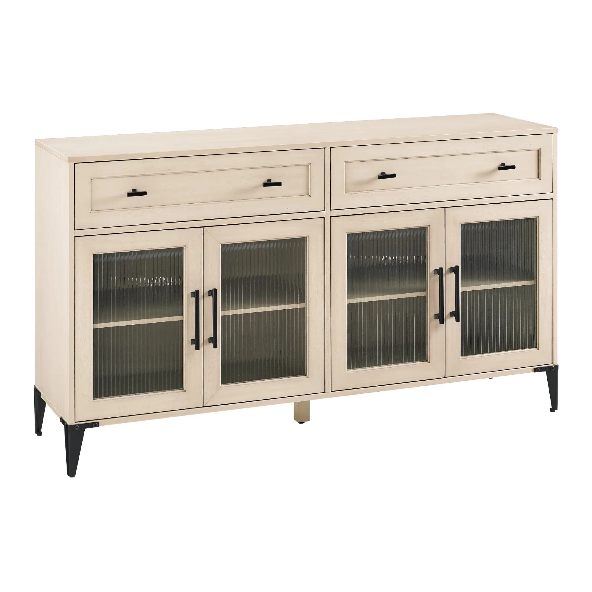 Kitchen Sideboard Dining Buffet Cabinet with 2 Drawers Floor Storage Cabinet with Wooden Console Table