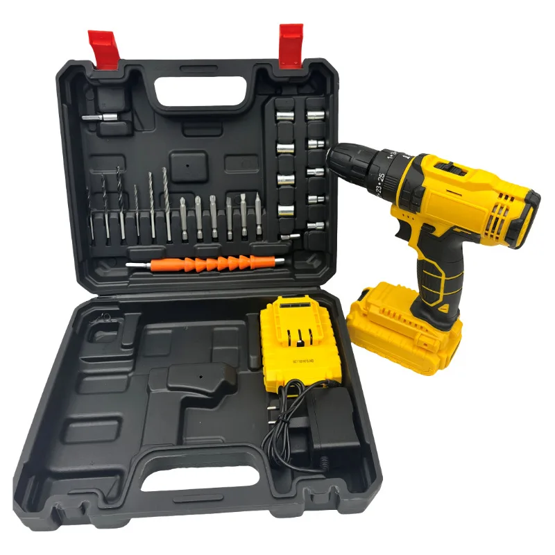 Factory Price Power 21V Cordless Drill Battery Drills Hand Tools Suit Case Tool Kit