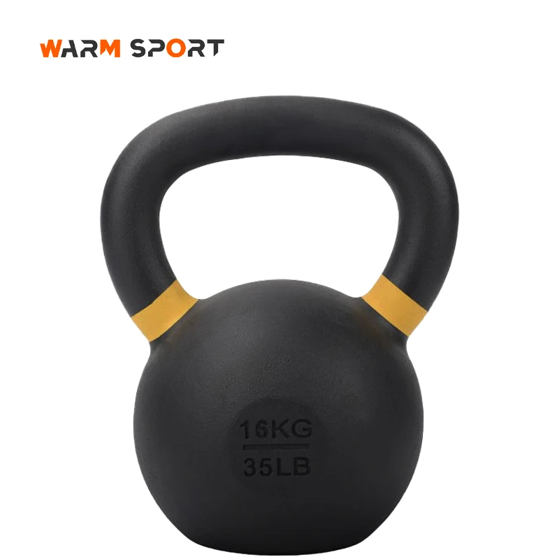 Hot Sale Customized Free Weight 4-32 KG Cast Iron Powder Coated Kettlebell
