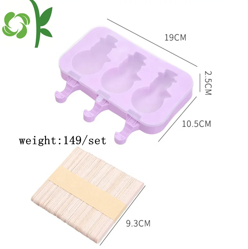 OKSILICONE Adorable Diy Ice-stick Multiform Cartoon Popsicle Mold  Silicone Ice Cream Mold Maker Set