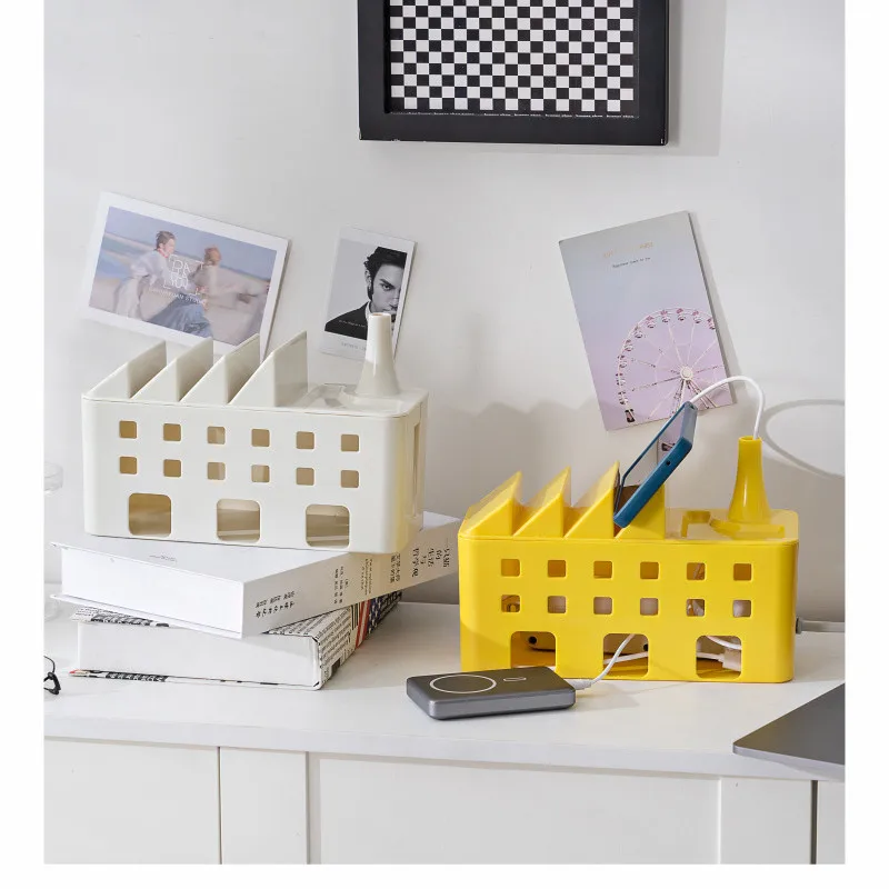 Professional Power Strip Organizer Box Desk Computer Cable Organizer Box Neat and Tidy Storage Solution for Power Strips