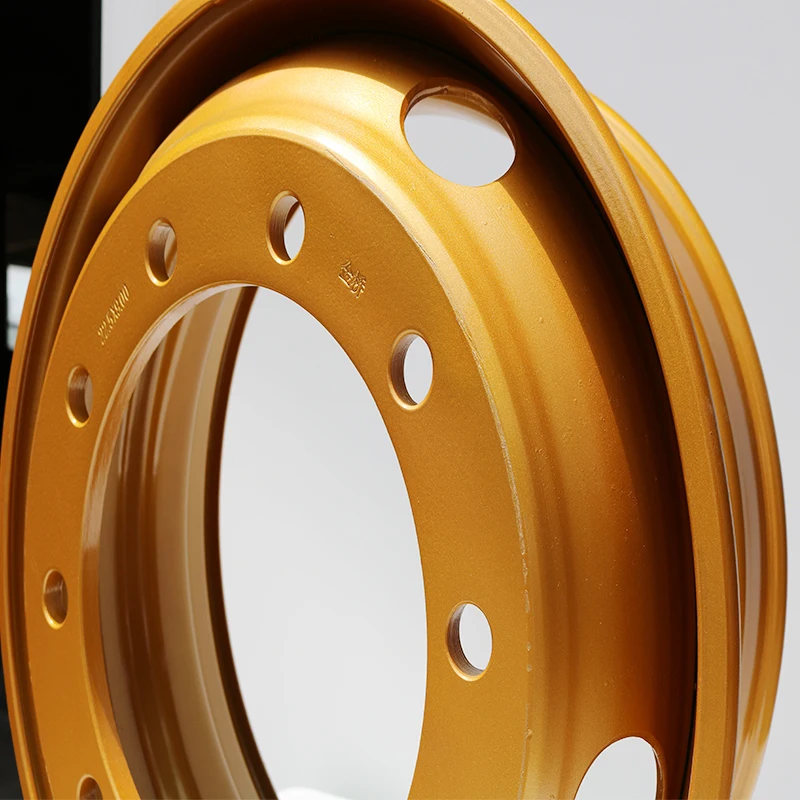 22.5X6.75/7.50/8.25/9.00/9.75 Good quality of steel galvanized trailer wheels TUBELESS STEEL WHEELS