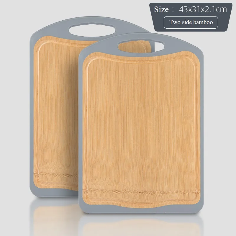 Best Organic Two Sides Bamboo Cutting Board With Juice Groove For Meat Cheese Bread And Vegetables