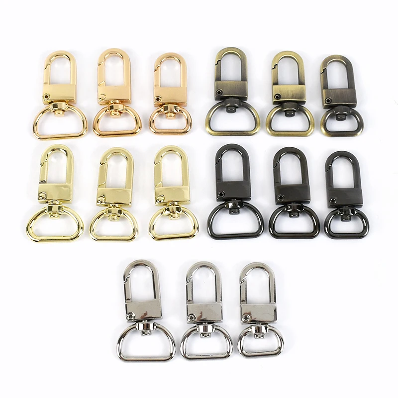 Meetee F3-33 12/16/20mm Handbag Hardware D Tail Alloy Buckles for Dog Collar Swivel Trigger Clasp Bag Strap Spring Hook Buckle