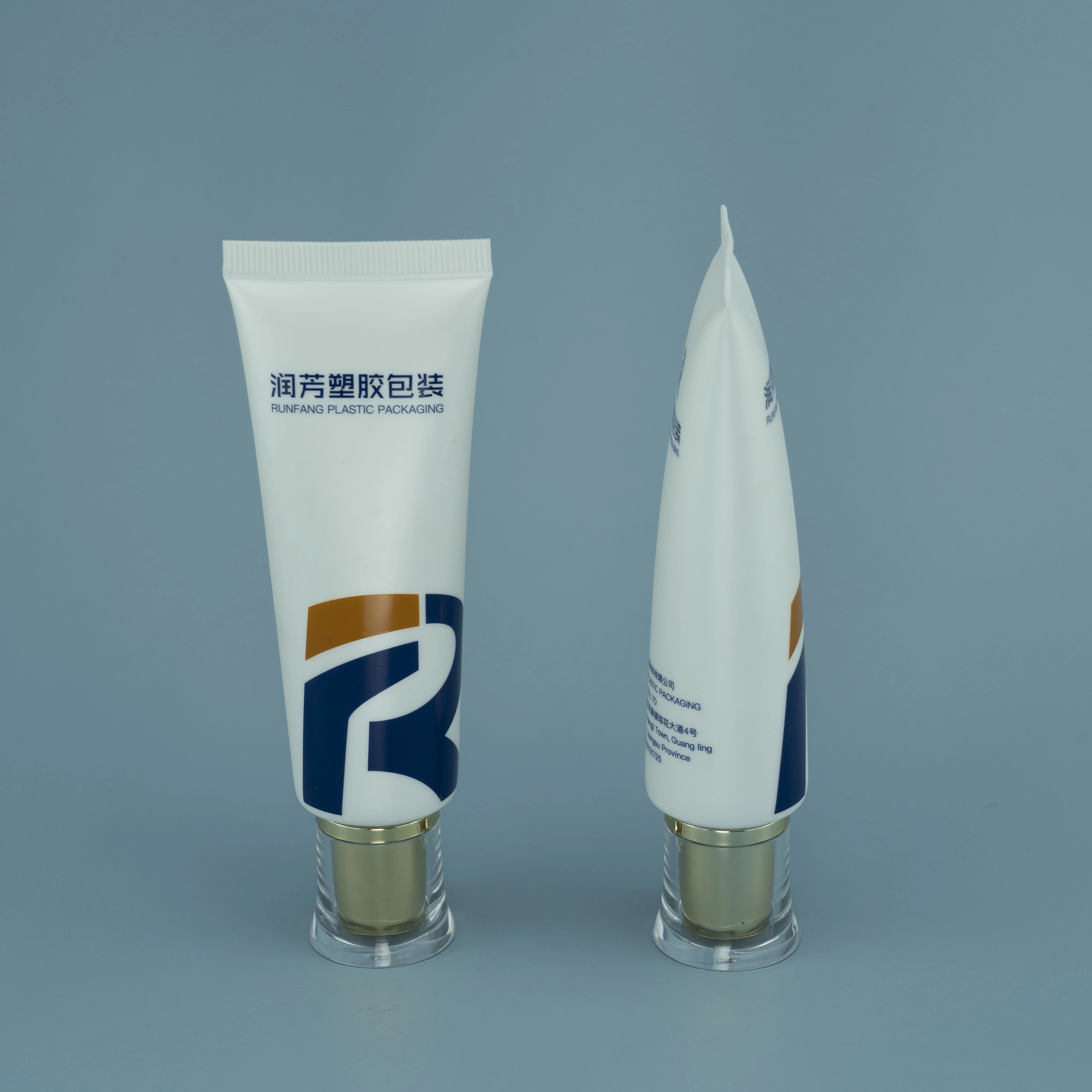 Custom D30 Plastic Soft Cosmetic Packaging Tube With High End Acrylic Oval Screw Cap For Foundation/BB Cream/Facial Cleanser