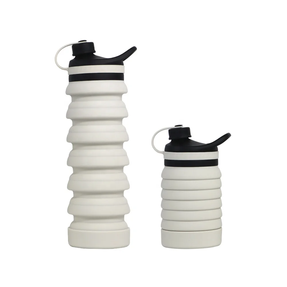Outdoor Sports Foldable gym  water bottle Portable Collapsible Drinkware BPA Free Silicone water bottle