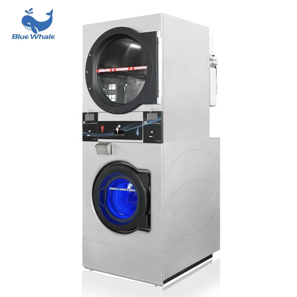 Cheap Stacked Washer Dryer Touch Screen High Quality Washing Machine  for Laundry Shop