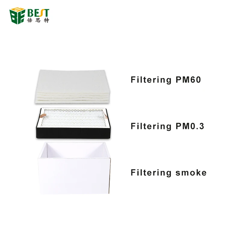 BST-495 Soldering Smoke fume Extractor with 3 Stage Filters Strong Suction Purifier for Engraving DIY Welding