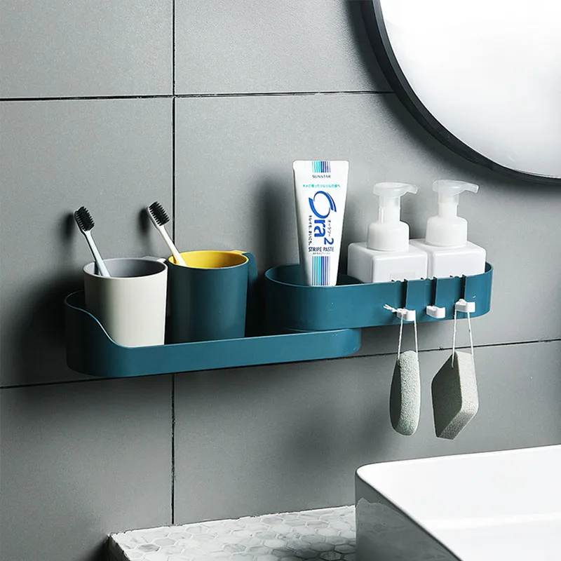 Corner Bathroom Organizer Shelf Shampoo Cosmetic Storage Rack Wall Mounted Kitchen Shelf Household Items Bathroom Accessories