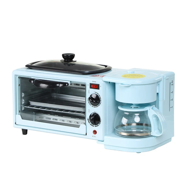2021 New Multifunction 3 in 1 Breakfast Set Toaster Coffee Maker 3 in 1 Breakfast Maker With Toast Oven Coffee Pot Frying Pan