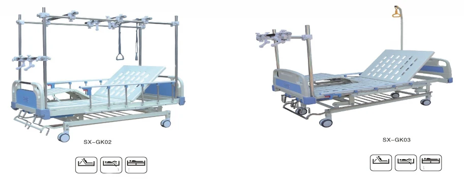 High quality medical furniture Orthopedic grade care bed with two functions manual lifting orthopedic traction bed