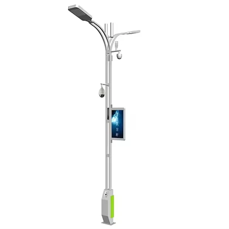 Wecloud  smart city muti-functional poles with CCTV camera supporting radar speed measurement with roadway lighting solution