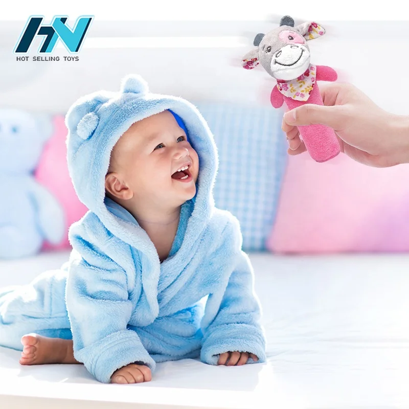 Baby sleeping stuffed plush toy bibi stick handbell soft baby toys plush