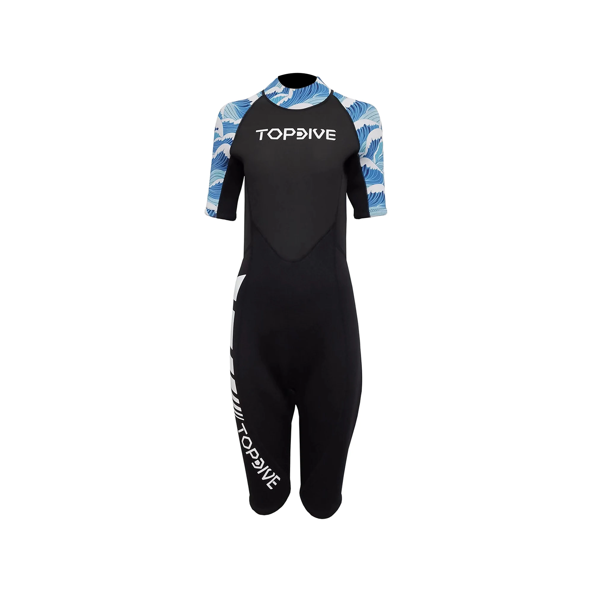 Custom Logo Women Short Sleeves Back Zipper Keep Warm Diving Suit Limestone 3mm Neoprene Surfing Wetsuit