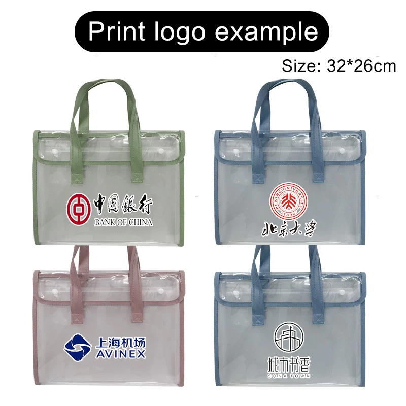 PVC waterproof seven compartment large capacity transparent visible and easy to take, printable storage bag