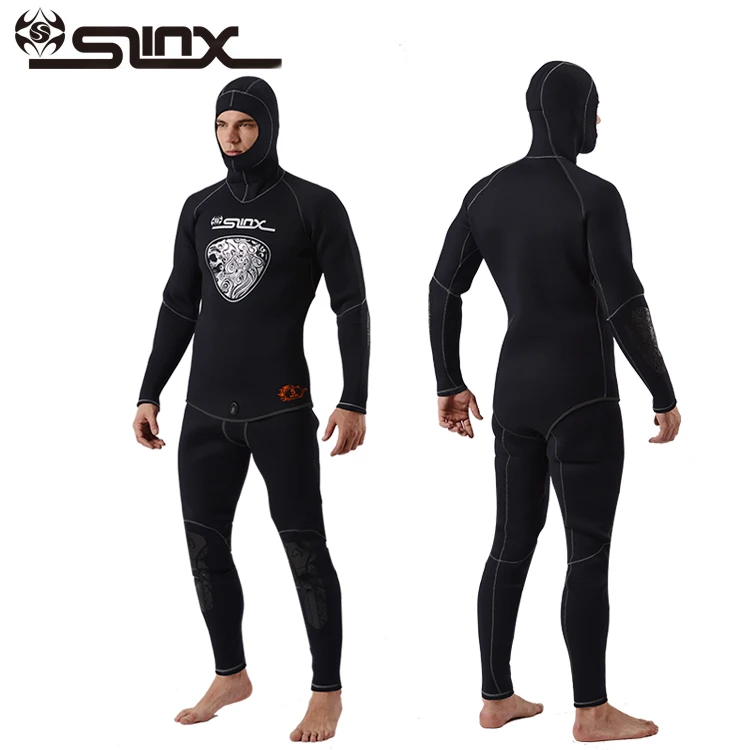 Two Piece Set 5mm Wetsuit Scuba Diving Suit Men Neoprene Underwater hunting Surfing Front Zipper Spearfishing Suit