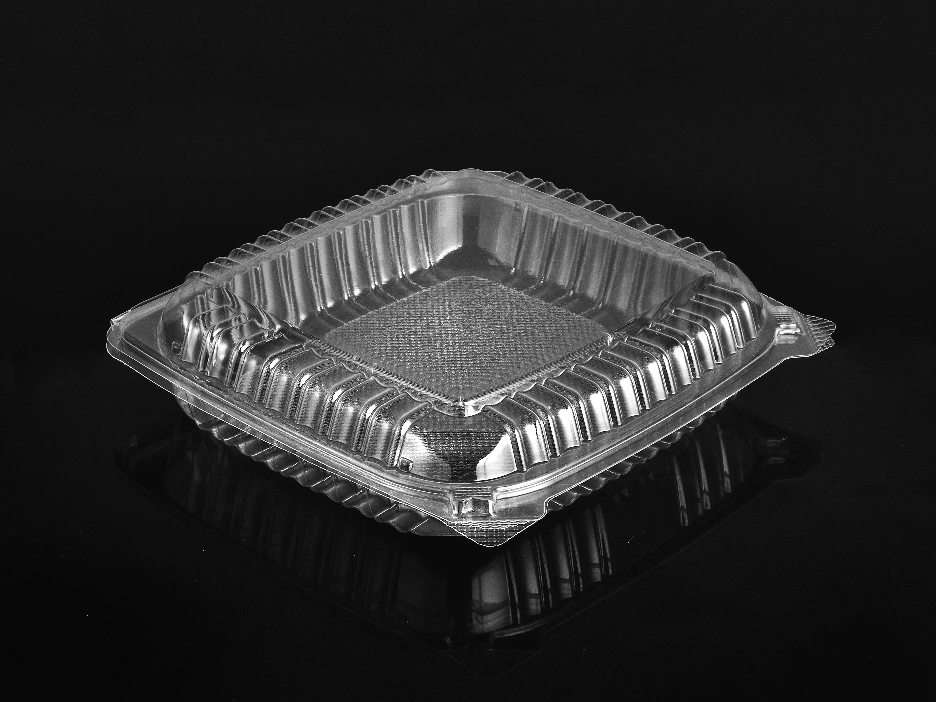 Factory Directly Wholesale Clear Rectangle Stackable Pet Plastic Vegetable Salad Box