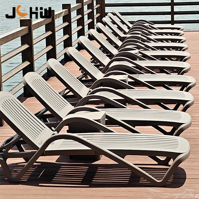 Hotel swimming sun lounger modern brown garden patio daybed chaise pool chair