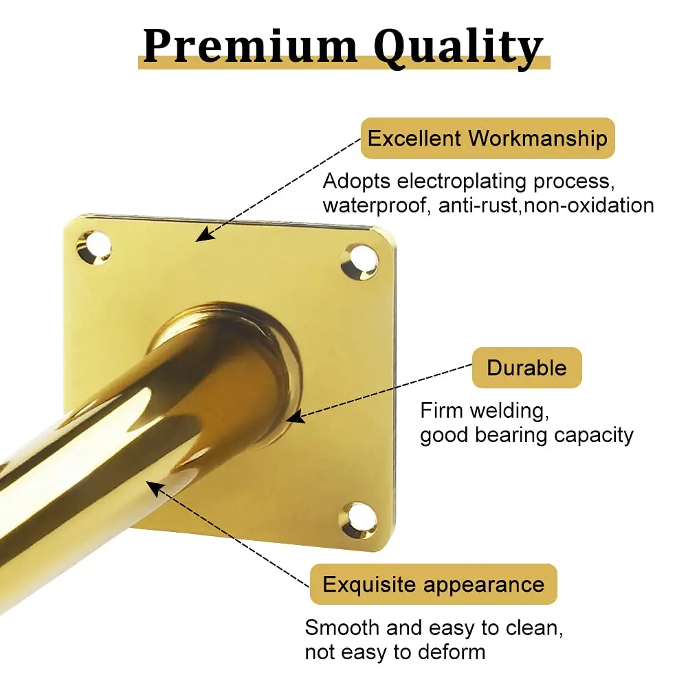 Chair Legs 16 Inch Tapered Gold Black Modern Luxury Furniture Feet Cabinets Coffee Table Metal Stool Chair Bench Legs For Chair