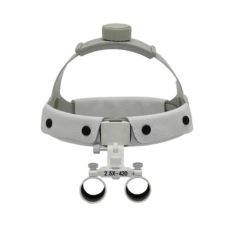 Cheap 2.5X-420 Dental surgery  magnifier examination white helmet magnifier adjustable head-mounted surgical glasses magnifier