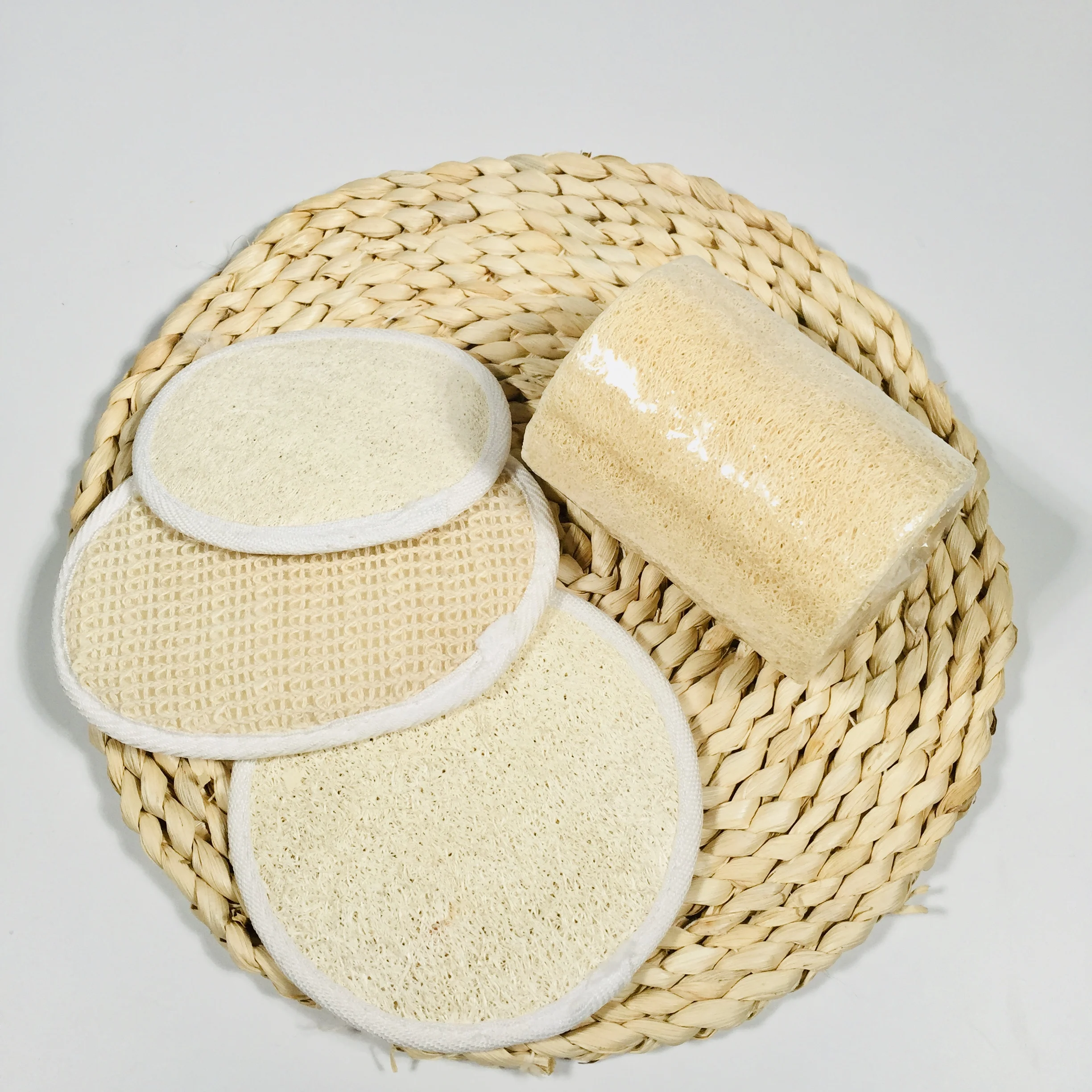 
Biodegradable Nature Loofah For Hotel Amenities/ Bath Disposable Loofah Sponge Scrubber Brush Close Skin 