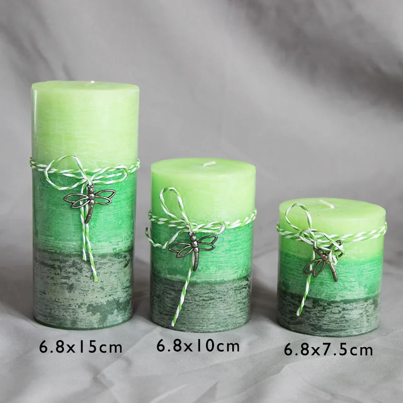 Custom Logo Manufacturer 8 Inches Decoration Bulk Marble Black Pillar Candle Scented