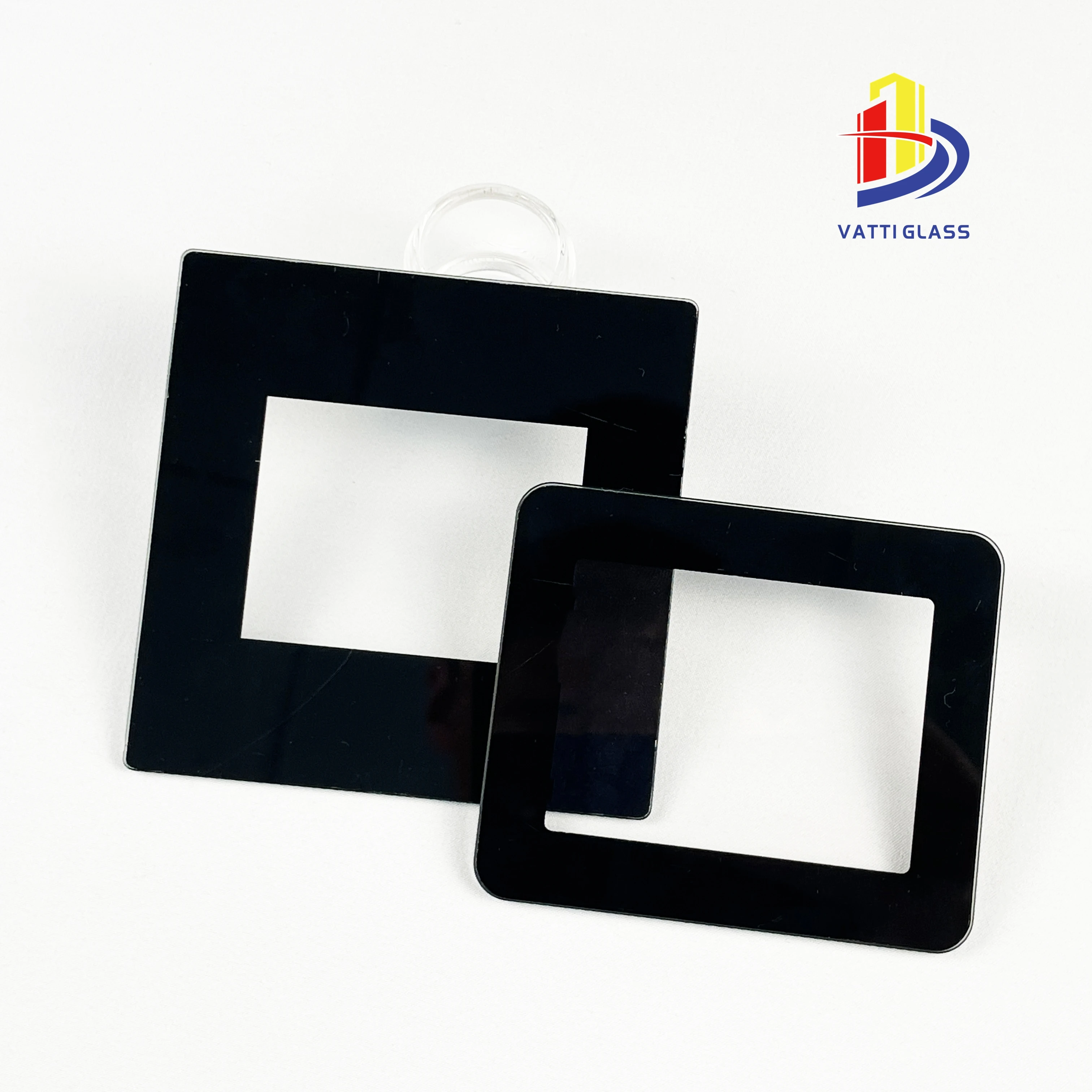 Custom silk screen print display screen ultra white glass cover plate with transparent tempered electronic glass panel