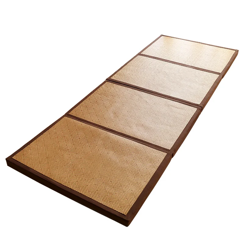 
Wholesale Indoor Comfortable Four-fold Folding Padded Floor Mat Eco Friendly Anti Slip Waterproof Rattan Mat 