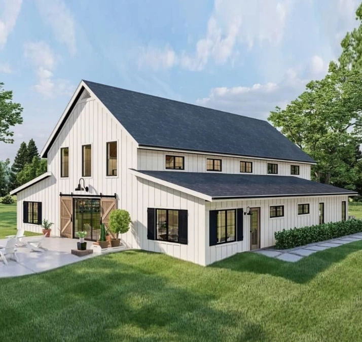 Barndominium House with 3-Car Garage Workshop Prefab buildings traditional prefabricated houses