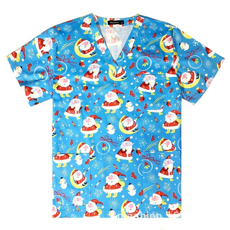 Hot Sale Free Name Embroidery Scrub Suit Clothes Medical Uniform Unisex Short Sleeve Nurse Set Hospital Uniform Surgical