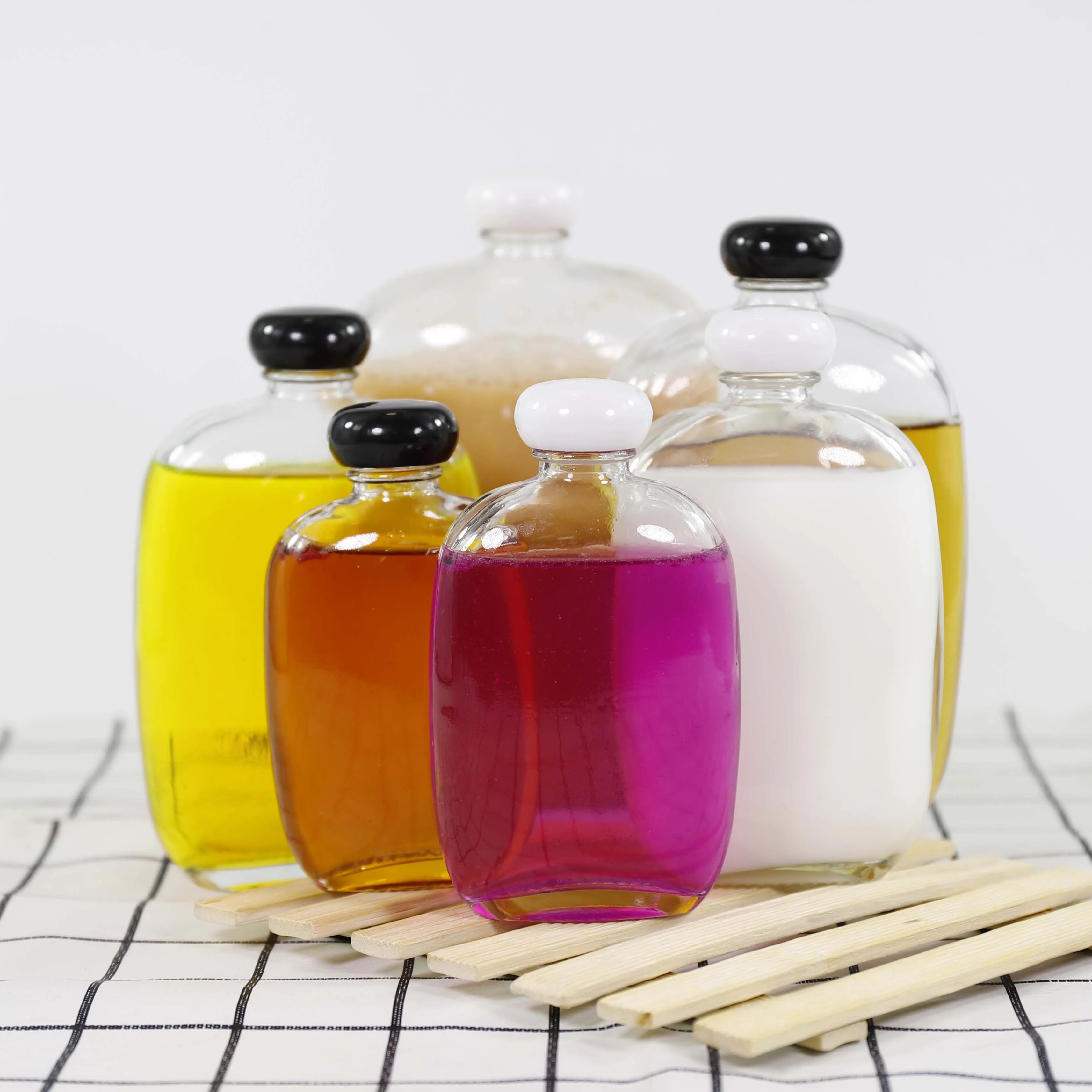 Creative 100ml/250ml/350ml Cold Brew Coffee Glass Bottle Milk Tea Beverage Bottle with Lid