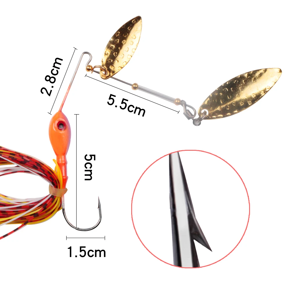 
Fishing Lures Spinner Baits Fishing Hard Spinner Lures Bass Trout Salmon Hard Metal Spinnerbait set 