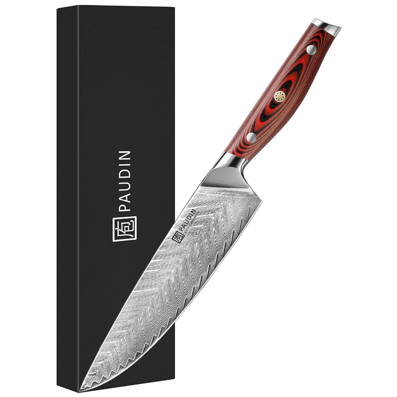 P1 OEM Premium 8 inch Chef Knife 67-layers Damascus steel With G10 Handle Kitchen Knife Meat Chef Knife