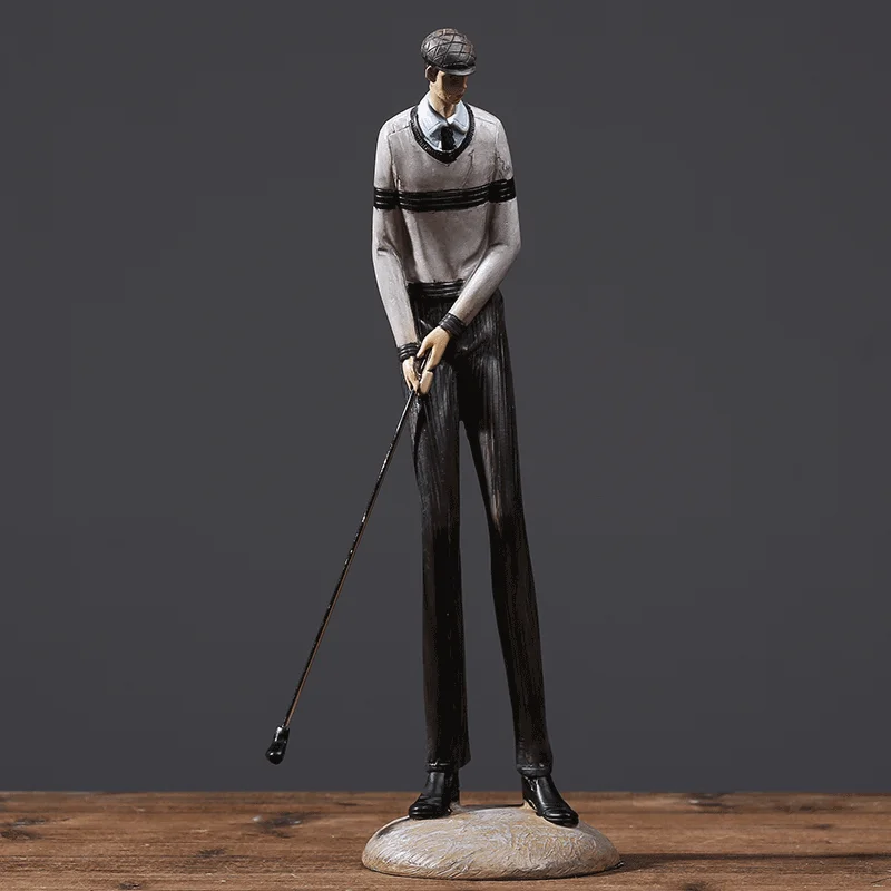 Modern Home Decoration Polyresin Figure Resin Golfer