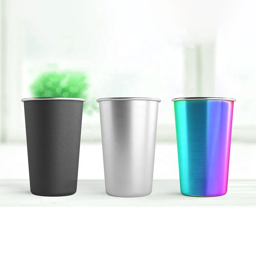 Пищевой материал 18/8 нержавеющая сталь на заказ алюминиевая титановая бутылка для воды 16 унций пивная кружка напитков