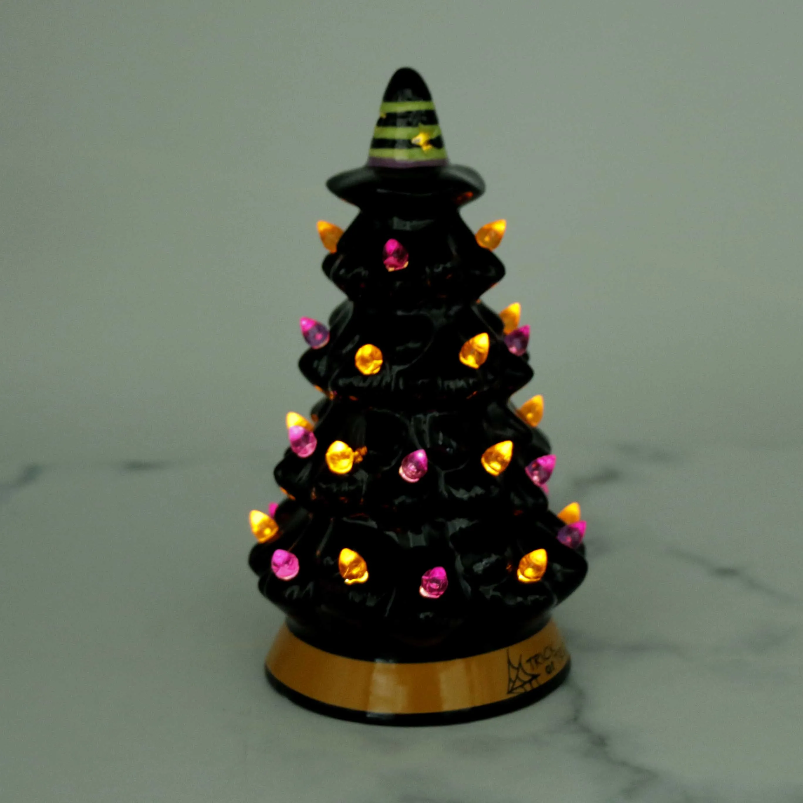 Питание от сети, красочные светящиеся бусины, Настольная подсветка, керамическая Рождественская елка