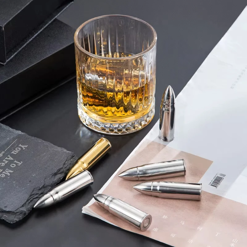 New Premium Bullet Shaped Stainless Steel Whiskey Stone