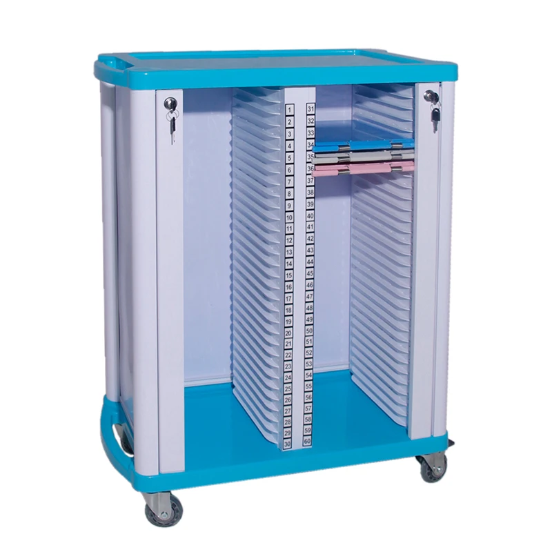 Medica File Cart Medical Record Trolley Patient File Cart With Two Lines Medical Record Cart