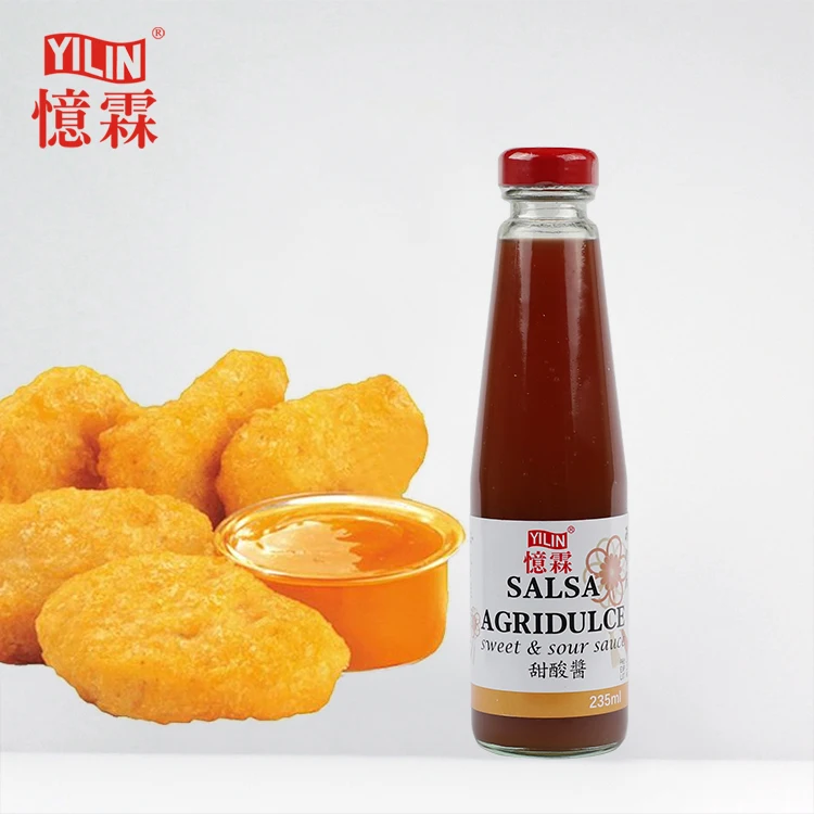 glass bottle Packing Natural  sweet and sour sauce for supermarket