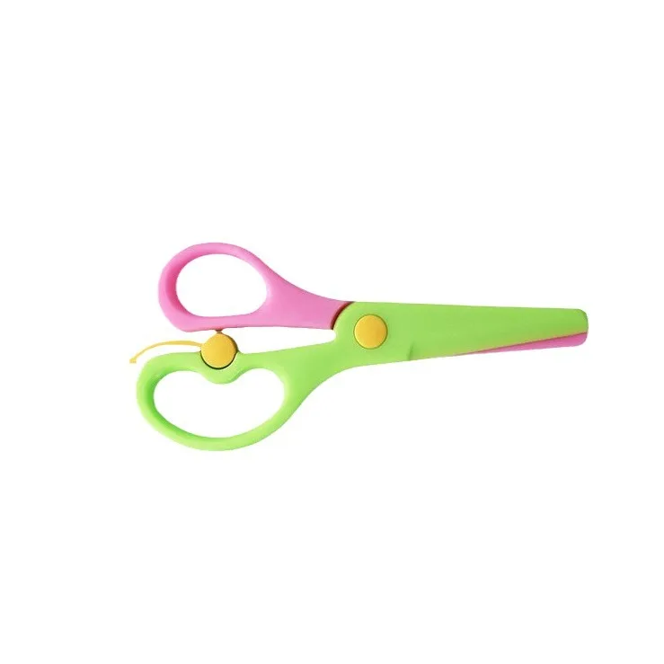 Wholesale All Plastic Safety Scissors for Students and Kindergarten Children Smooth Edge DIY Grade Elastic Scissors