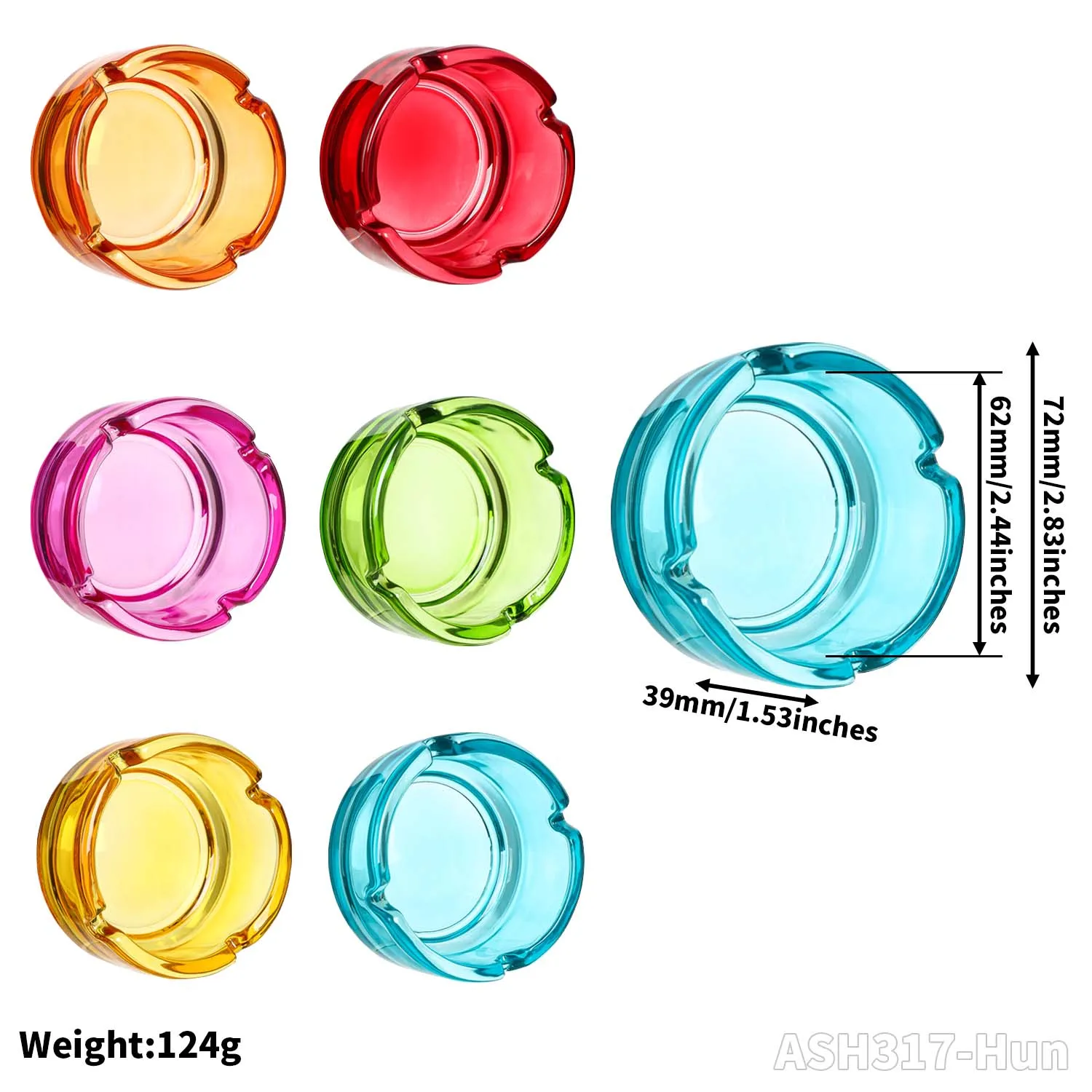 Wholesale Of New Ashtrays Colorful Glass Ashtrays Home Decoration Ashtrays 76mm Support For Customized Cigarettes