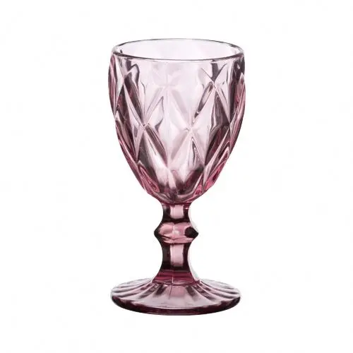 Daily used 225 ml solid Purple soda lime glass white wine goblet for family