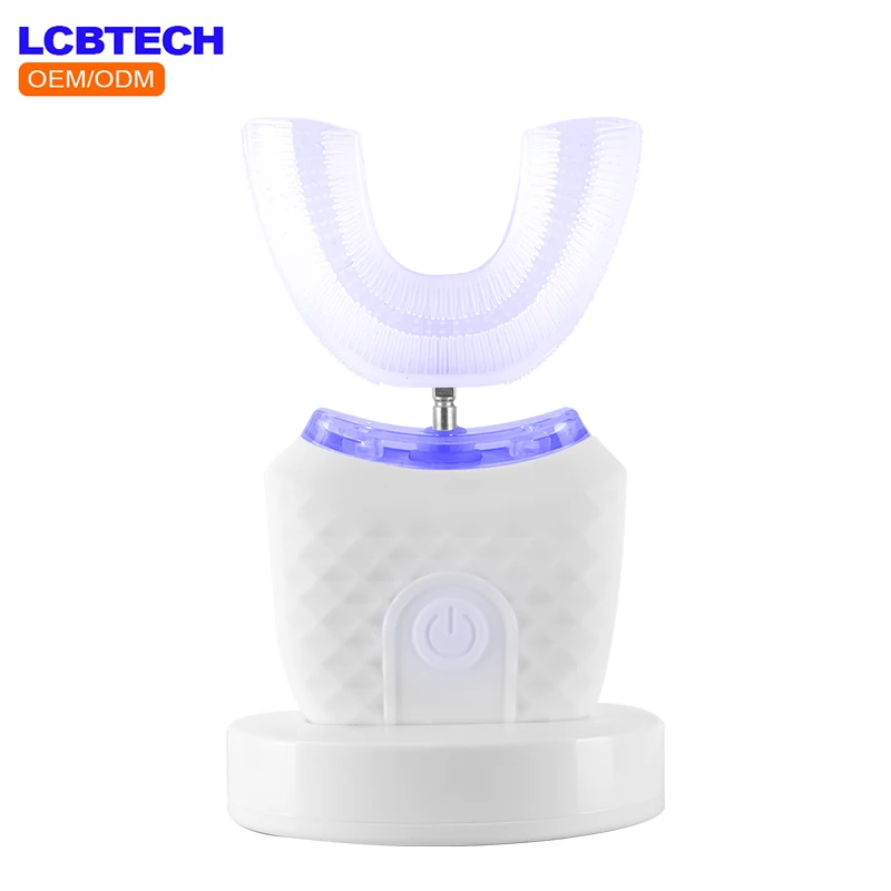 U Shaped Electric Toothbrush Teeth Whitening Dental Device 360 Degrees Ultrasonic Silicone Automatic Electric Toothbrush IPX7