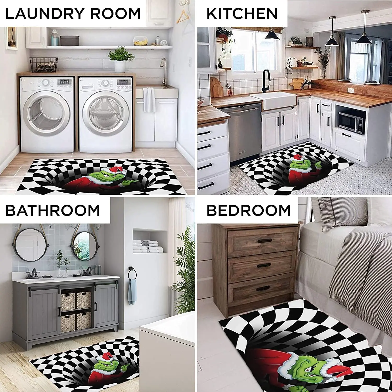 3D Horror Home Carpet Clown Trap Visual Carpet Living Room Bedroom Floor Decoration Mat Halloween Decoration