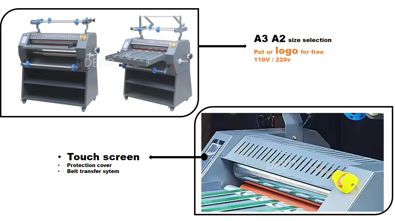 A2 Hot Selling Cheap  size Cold And Hot Laminating Machine Four Rolls laminator With Low Price